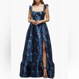 Dessy Collection Navy Floral Maxi Skirt
